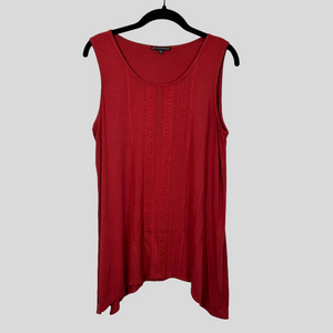 Adrianna Papell Cranberry Tunic Tank L